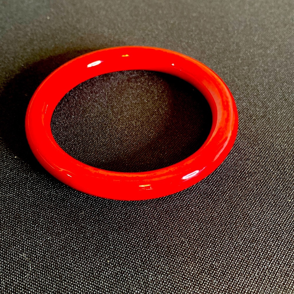 Vintage Red Peking Glass Bangle
